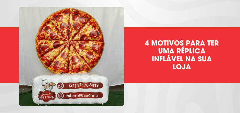 replica inflável de pizza